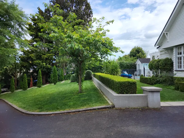 Beautifully manicured lawn and garden